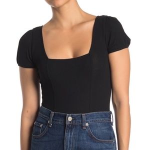 NWOT Socialite Square Neck Short Sleeve Bodysuit